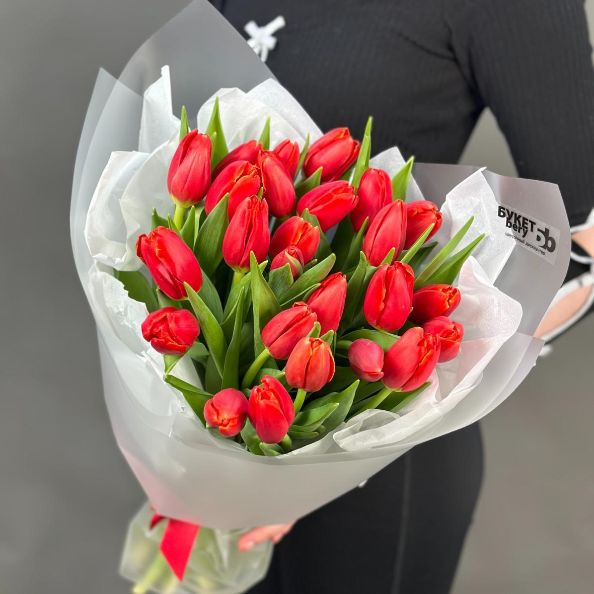 Тюльпан красный 25шт